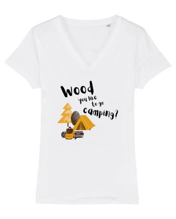 Wood you like to go camping? (negru)  White