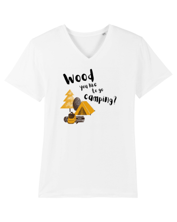 Wood you like to go camping? (negru)  White