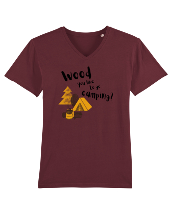Wood you like to go camping? (negru)  Burgundy
