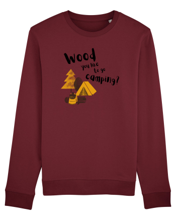 Wood you like to go camping? (negru)  Burgundy