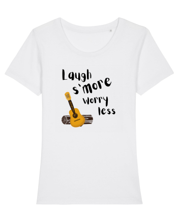 Laugh s'more worry less (negru)  White