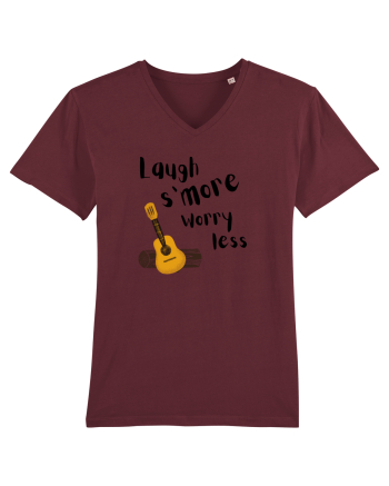 Laugh s'more worry less (negru)  Burgundy