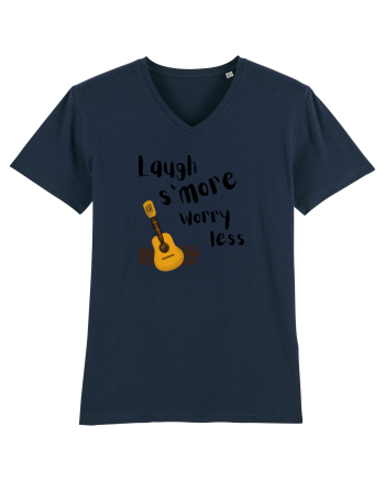 Laugh s'more worry less (negru)  French Navy