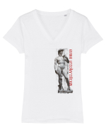 Michelangelo David Tricou mânecă scurtă guler V Damă Evoker