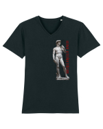 Michelangelo David Tricou mânecă scurtă guler V Bărbat Presenter