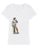  Michelangelo - David Tricou mânecă scurtă guler V Damă Evoker