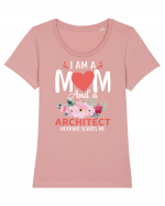 I Am A Mom And A Architect Nothing Scares Me Tricou mânecă scurtă guler larg fitted Damă Expresser