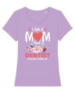 I Am A Mom And A Dentist Nothing Scares Me Tricou mânecă scurtă guler larg fitted Damă Expresser