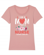I Am A Mom And A Nurse Nothing Scares Me Tricou mânecă scurtă guler larg fitted Damă Expresser