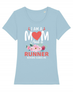 I Am A Mom And A Runner Nothing Scares Me Tricou mânecă scurtă guler larg fitted Damă Expresser