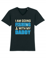 I Am Going Fishing With My Daddy Tricou mânecă scurtă guler V Bărbat Presenter