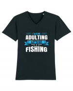 I'm Done Adulting Let's Go Fishing Tricou mânecă scurtă guler V Bărbat Presenter