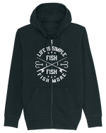 Life Is Simple Fish More Hanorac cu fermoar Unisex Connector