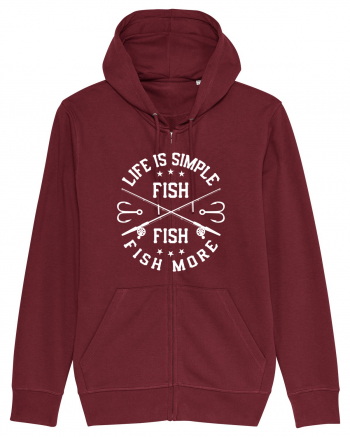 Life Is Simple Fish More Burgundy