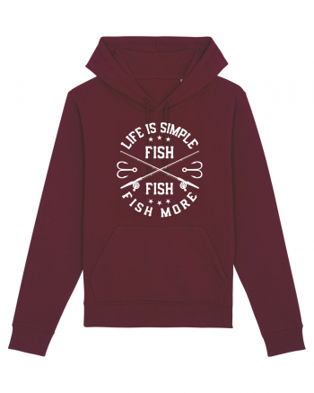 Life Is Simple Fish More Burgundy