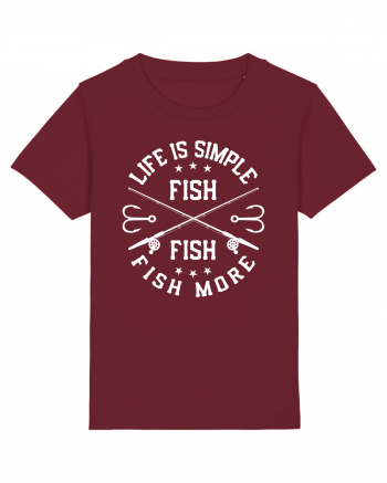 Life Is Simple Fish More Burgundy