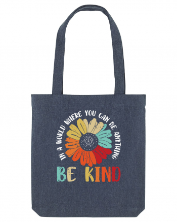 Be Kind Hippie Flower Midnight Blue