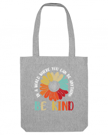 Be Kind Hippie Flower Heather Grey