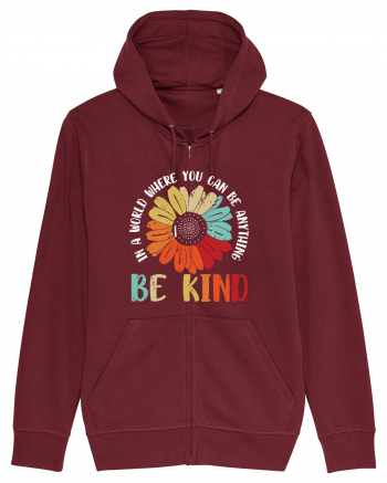 Be Kind Hippie Flower Burgundy