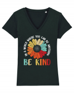 Be Kind Hippie Flower Tricou mânecă scurtă guler V Damă Evoker