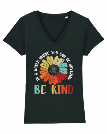 Be Kind Hippie Flower Black