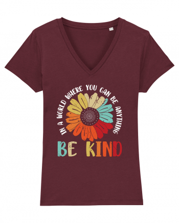 Be Kind Hippie Flower Burgundy