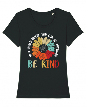 Be Kind Hippie Flower Black