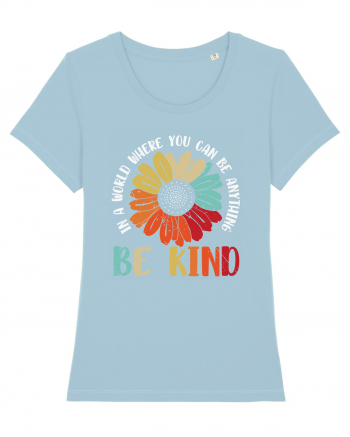 Be Kind Hippie Flower Sky Blue