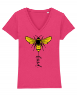 Bee Kind Tricou mânecă scurtă guler V Damă Evoker