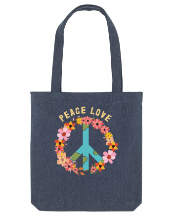 Flower Peace Love Midnight Blue