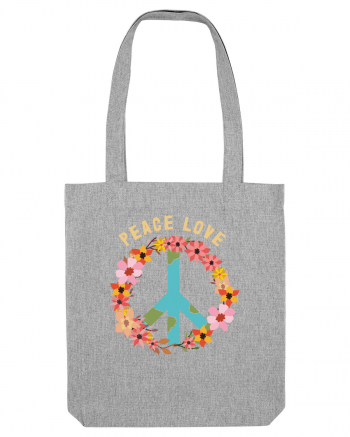 Flower Peace Love Heather Grey