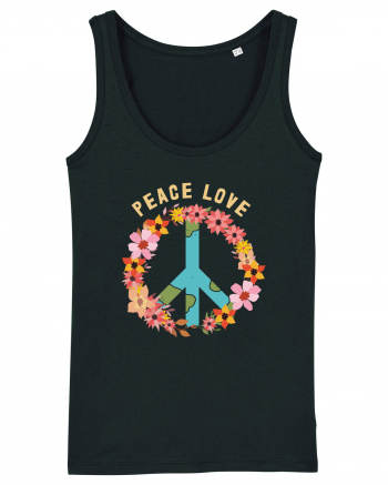 Flower Peace Love Black