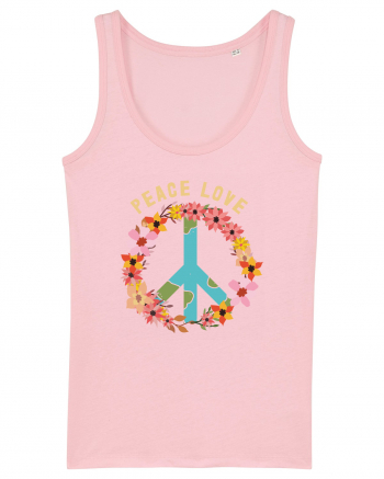 Flower Peace Love Cotton Pink