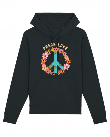 Flower Peace Love Black