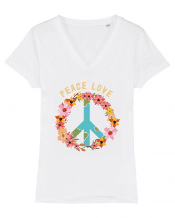 Flower Peace Love White