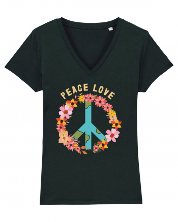 Flower Peace Love Black