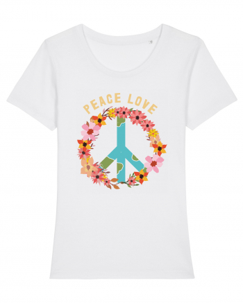 Flower Peace Love White