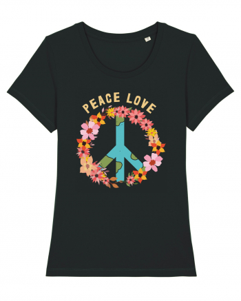 Flower Peace Love Black