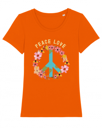 Flower Peace Love Bright Orange