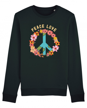 Flower Peace Love Black