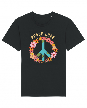 Flower Peace Love Black