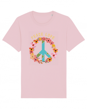 Flower Peace Love Cotton Pink