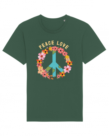 Flower Peace Love Bottle Green