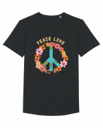 Flower Peace Love Tricou mânecă scurtă guler larg Bărbat Skater