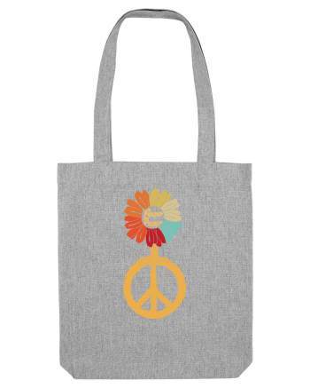 Flower Power Peace Sign Heather Grey