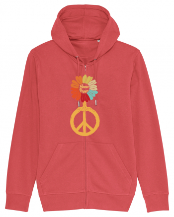 Flower Power Peace Sign Carmine Red