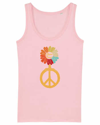 Flower Power Peace Sign Cotton Pink