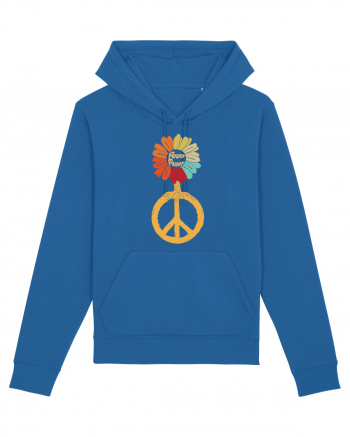 Flower Power Peace Sign Royal Blue