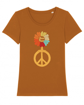 Flower Power Peace Sign Roasted Orange