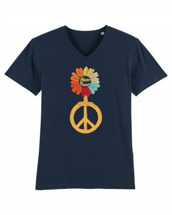 Flower Power Peace Sign French Navy